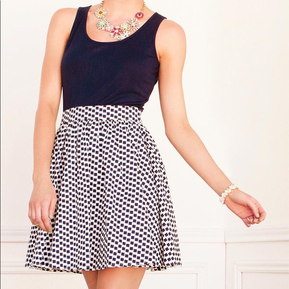 Navy Checkered Dress